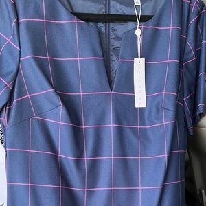 Trina Turk Blue and Pink Asymmetrical Dress